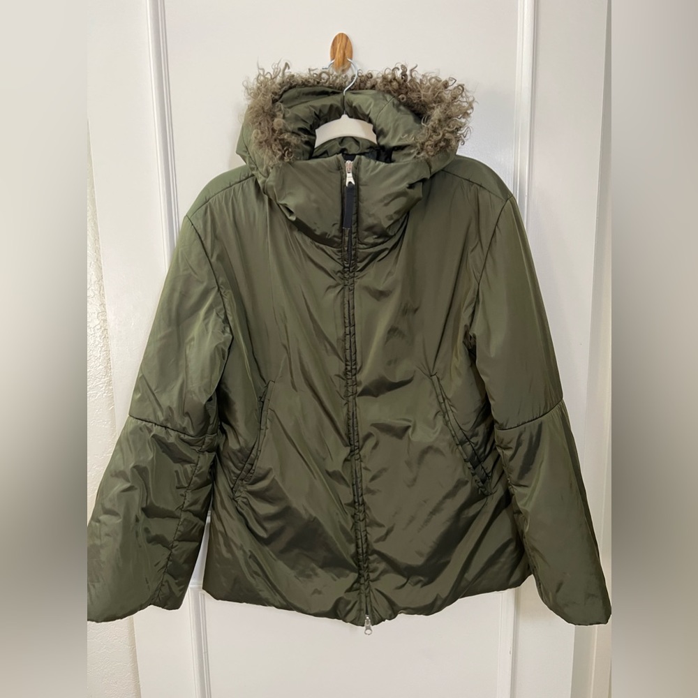 BELFE women green puffy jacket